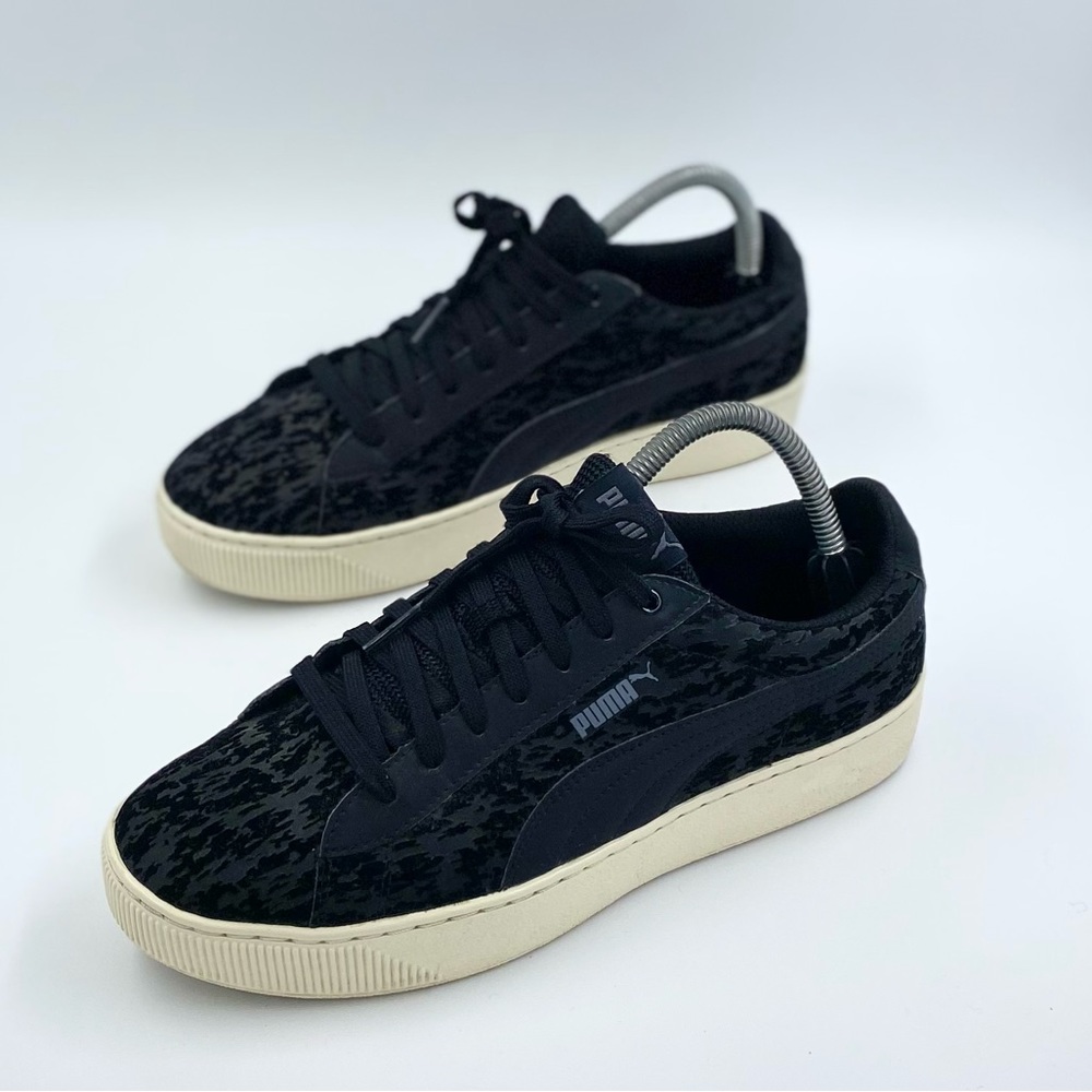 Puma Vikky womens platform shoes soft foam sneakers black size 9 363730-02